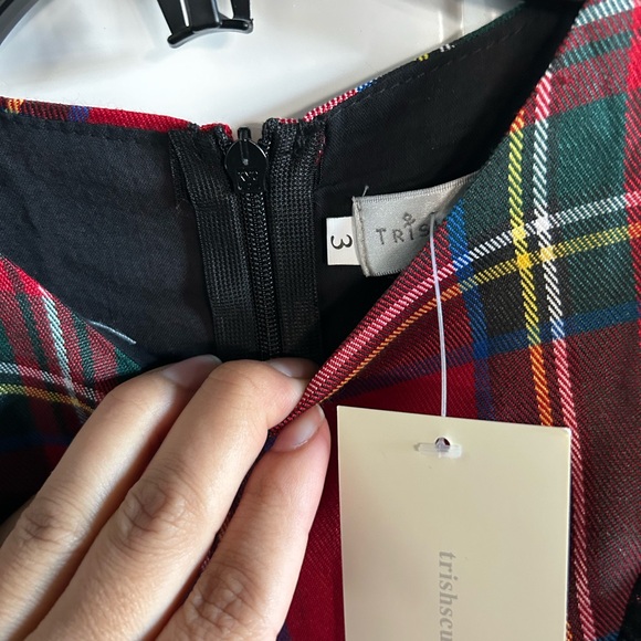 Trish Scully NWT Size 3t Plaid Red and Black Girls Dress - Picture 3 of 4